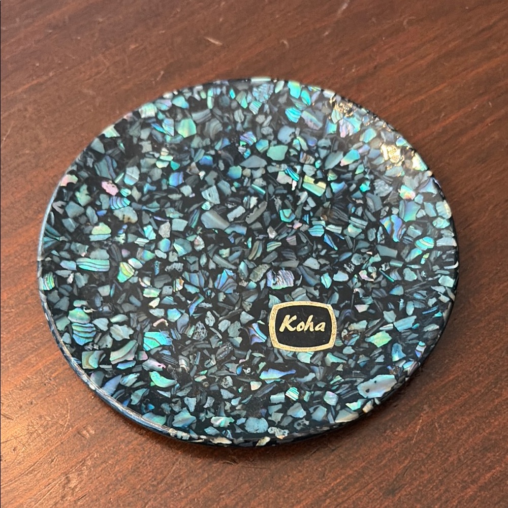 Paua Shell Iridescent Abalone Resin Coaster - Koha